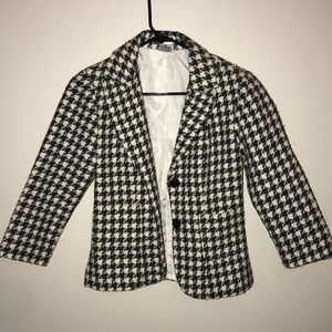 Charlotte Russe Houndstooth Blazer 3/4 Sleeves